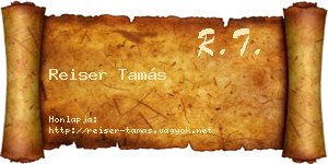 Reiser Tamás névjegykártya